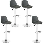 Gris)lot de 4 tabourets de bar coussin pu chaise haute de bar - 37. 5x33. 5x55~57 cm hauteur réglable ... Gris)lot de 4 tabourets de bar coussin pu chaise haute de bar - 37. 5x33. 5x55~57 cm hauteur réglable ...