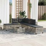 (gris)salon dext�rieur - salon de jardin - sofa de jardin - dangle avec coussins 3 pcs gris clair rotin ...