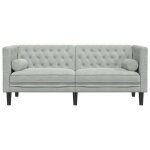 Gris sofa esth�tiquechaise - canap� - aboti - canap� chesterfield - avec traversins 2 places - gris clair ...