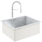 Grohe evier inox 55x45 cm + mitigeur de cuisine get chrome avec douchette Grohe evier inox 55x45 cm + mitigeur de cuisine get chrome avec douchette