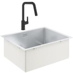 Grohe evier inox 55x45 cm + mitigeur de cuisine start black avec douchette Grohe evier inox 55x45 cm + mitigeur de cuisine start black avec douchette