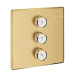 Mitigeur encastré - grohe - grohtherm smartcontrol - 3 sorties - or brossé - Économie deau Mitigeur encastré - grohe - grohtherm smartcontrol - 3 sorties - or brossé - Économie deau