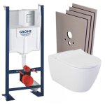 Grohe - pack wc b�ti - autoportant rapid sl + wc sans bride bello + abattant softclose + plaque chrome ...
