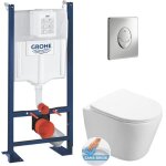 Grohe - pack wc b�ti autoportant + wc swiss aqua technologies infinitio sans bride + plaque chrome (projectinf ...