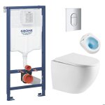 Grohe - pack wc b�ti - support + wc sans bride tornado quiet sat fusion + abattant softclose + plaque ...