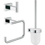 Grohe set d?accessoires salle de bain 3 en 1 essentials cube 40757001 - patre murale - brosse - drouleur ...
