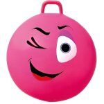 Gros ballon sauteur hop 65 cm visage clin doeil rose - grand format xxl - avec poignee - gym enfant 8 ...