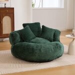 Gros pouf canap� fauteuil de sol paresseux pouf confortable en chenille pouf avec trois coussins vert ...