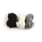 Grosse laine  tisser 3 pelotes noir blanc gris
