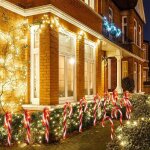 Grus lumires de nol dextrieur - lumires en forme de canne  sucre dorge - lumires festives pour ...