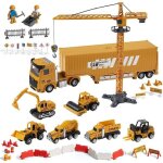 Grue de chantier en bois pour enfants - amoune - jouet tour lvateur construction - 360 rotation - ...