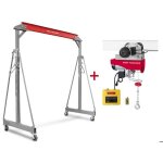 Grue  portique 2 t + palan lectrique sans fil avec chariot intgr 500 / 1000kg mw tools