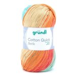 Fil � tricoter - gr�ndl - cotton quick batik - 100g - 260m - coton merceris� multicolore