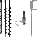 Gt market - lot de mches de tarire  40 60 et 80 mm avec adaptateur pour perceuse et perforateur sds ...