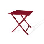 Gu�ridon de jardin pliant marius (70x70 cm) en aluminium - carmin