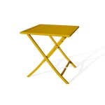 Gu�ridon de jardin pliant marius (70x70 cm) en aluminium - jaune moutarde