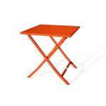 Gu�ridon de jardin pliant marius (70x70 cm) en aluminium - orange