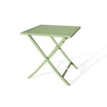 Gu�ridon de jardin pliant marius (70x70 cm) en aluminium - vert lagune