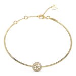 Guess bracelet s yellow gold dor en cuir pour femme 4g crush charm bracelet 261862