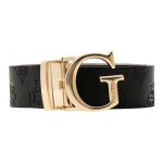 Guess ceinture noir cr�me pour femme - jena adjustable and reversible pant belt black / dark taupe 331650 ...