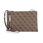 Sac � bandouli�re - guess - naya double zip - marron - 25x18x4 cm - 510 g