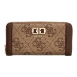 Guess porte - monnaie brun clair marron pour femme - karnilla logo large zip around wallet l latte logo ...