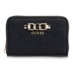 Guess porte - monnaie noir pour femme - anise slg zip around wallet m black logo 336832