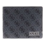Guess porte - monnaie noir pour homme - boston bifold wallet m 331265