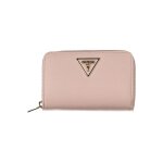 Guess porte - monnaie vieux rose pour femme - laurel slg medium zip around wallet rosewood 236752
