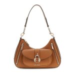 Guess cordelia logo luxury - sac bandouli�re caramel en pu zipp� 28�7�18 cm