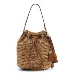 Guess sac � �paule bandouli�re brun clair marron pour femme - ofelia top handle bucket natural / cognac ...