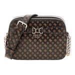 Sac  paule bandoulire - guess - arlena - marron fonc - marron clair - logo mocha