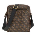Guess sac  paule bandoulire brun fonc brun clair pour homme milano top zip xbody with front pocket ...