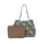 Guess sac � �paule brun clair bleu clair pour femme - vikky tote latte logo / ice blue 214539