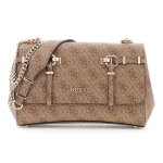 Guess sac � �paule brun clair marron pour femme - leona logo convertible xbody flap latte logo 337347 ...