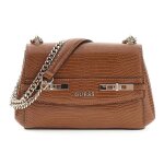 Guess sac � �paule marron pour femme - melinda mini convertible xbody flap bag cognac 335486