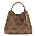 Guess sac � main brun clair marron pour femme - meridian ii girlfriend carryall bag s latte logo 335747 ...