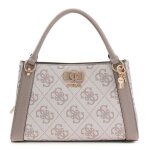 Guess sac � main taupe beige pour femme - karnilla logo girlfriend satchel dark taupe logo 334064