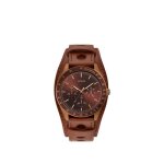 Montre homme guess watches w1100g3 - bracelet cuir - affichage alphanumrique - marron