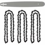 Guide 20 pouces (50 cm) pour tronçonneuse - folaya - lot de 3 chaînes 76 maillons - blanc Guide 20 pouces (50 cm) pour tronçonneuse - folaya - lot de 3 chaînes 76 maillons - blanc