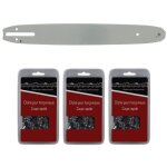 Gt market - guide 35 cm (14 pouces) + lot de 3 chanes 52 maillons - compatible trononneuses husqvarna ...