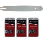 Gt market - guide 40 cm (16 pouces) + lot de 3 chanes 55 maillons - compatible trononneuses stihl ms ...