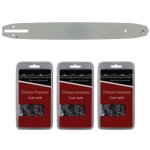 Gt market - guide 40 cm (16 pouces) + lot de 3 chanes 56 maillons - compatible trononneuses husqvarna ...