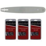 Gt market - guide 40 cm (16 pouces) + lot de 3 chanes 60 maillons - compatible trononneuses husqvarna ...