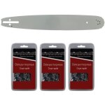 Gt market - guide 40 cm (16 pouces) + lot de 3 chanes 66 maillons - compatible trononneuses husqvarna ...