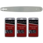Gt market - guide 45 cm (18 pouces) + lot de 3 cha�nes 64 maillons - compatible tron�onneuses husqvarna ...