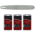 Gt market - guide 45 cm (18 pouces) + lot de 3 chanes 72 maillons - compatible trononneuses husqvarna ...