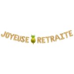 Guirlande ballons lettres retraite tropical 3m or