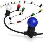 Guirlande guinguette led multicolore 10m ? ambiance festive et color�e en ext�rieur apportez une touche ...