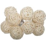 Guirlande led rotin 10 boules pile blanc ivoire l162cm - atmosphera createur dinterieur